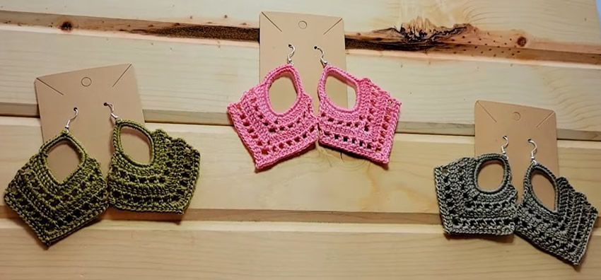 DIY Aretes a crochet paso a paso