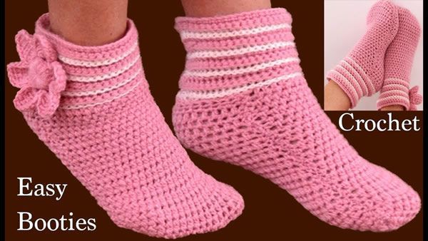 Pantuflas a Crochet fáciles tamaño adulto