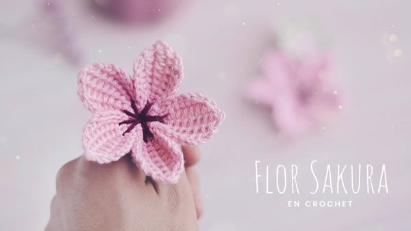 DIY Flores Sakura tejidas a crochet